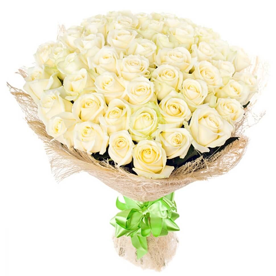 Букет белых роз "Жемчужинка"